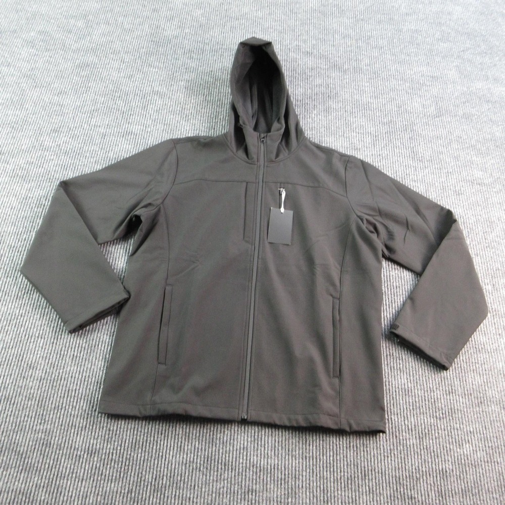 Hotsuit Jacket Mens L Black Windbreaker Hooded Lined Insulated Softshell NWT